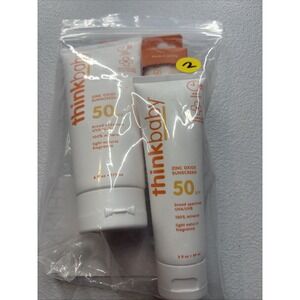 Thinkbaby Sunscreen 50 SPF TRIPACK 2-SPF 50 + 1-SPF 30‎ Travel Size 100% Mineral